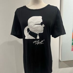 Karl Lagerfeld Black and White Short Sleeve T Shirt
